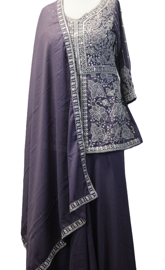 Party wear three pieces suit with Plazoo