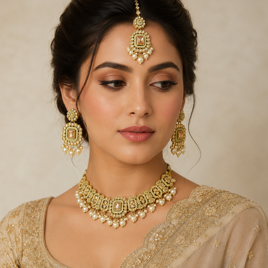 Choker set with Earrings and Tikka